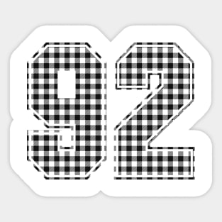 Plaid Number - 92 - Dark Sticker